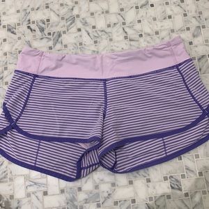 Lululemon womens size 8 purple striped shorts